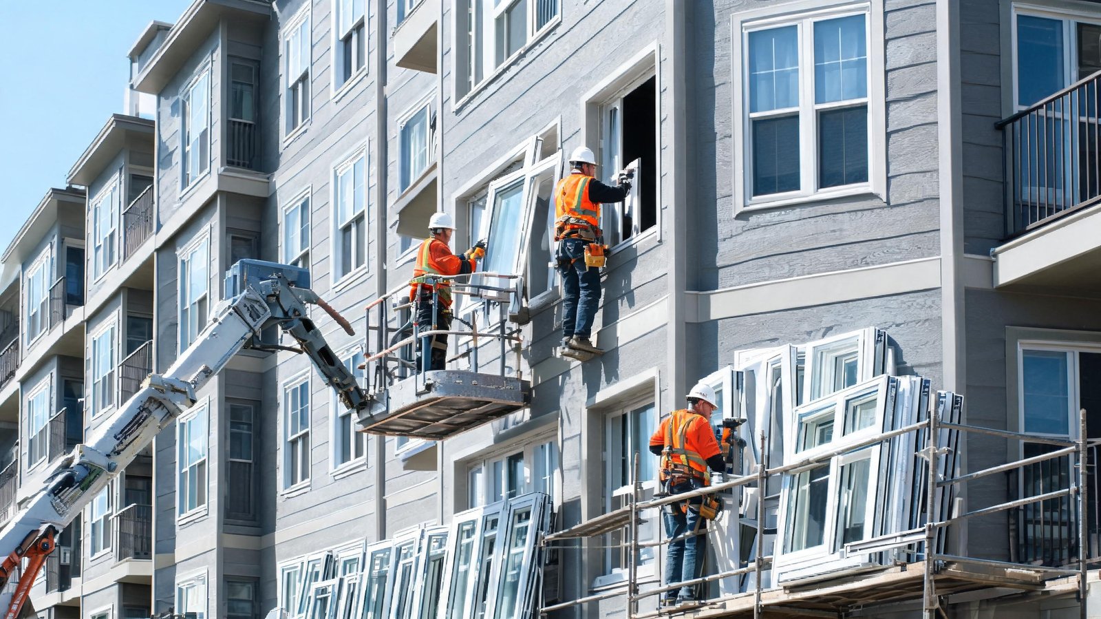 commercial-apartment-building-vinyl-window-installation-crew-working