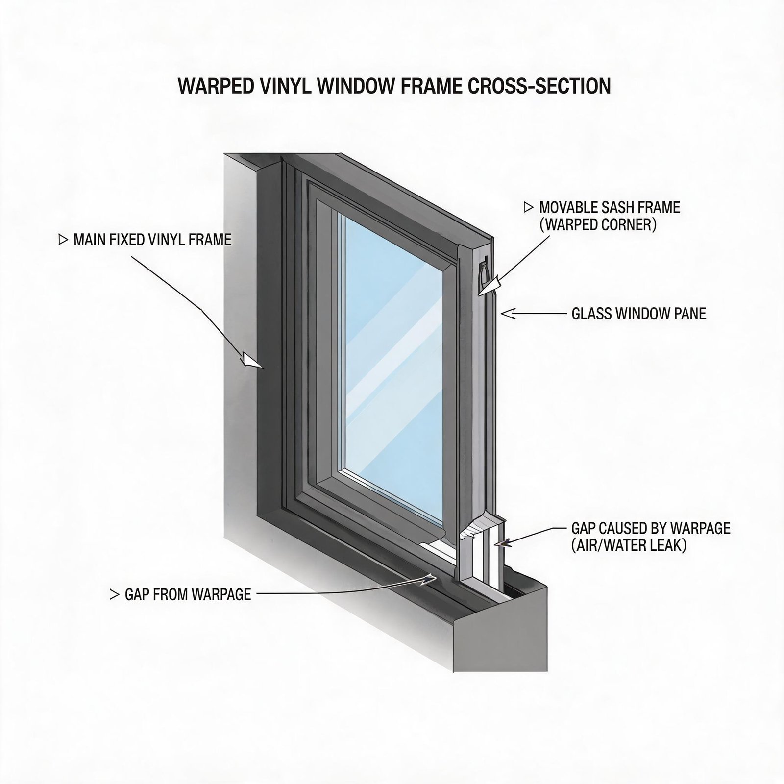 cross-section-diagram-of-warped-vinyl-window-frame-showing-gap-at-sash-corner