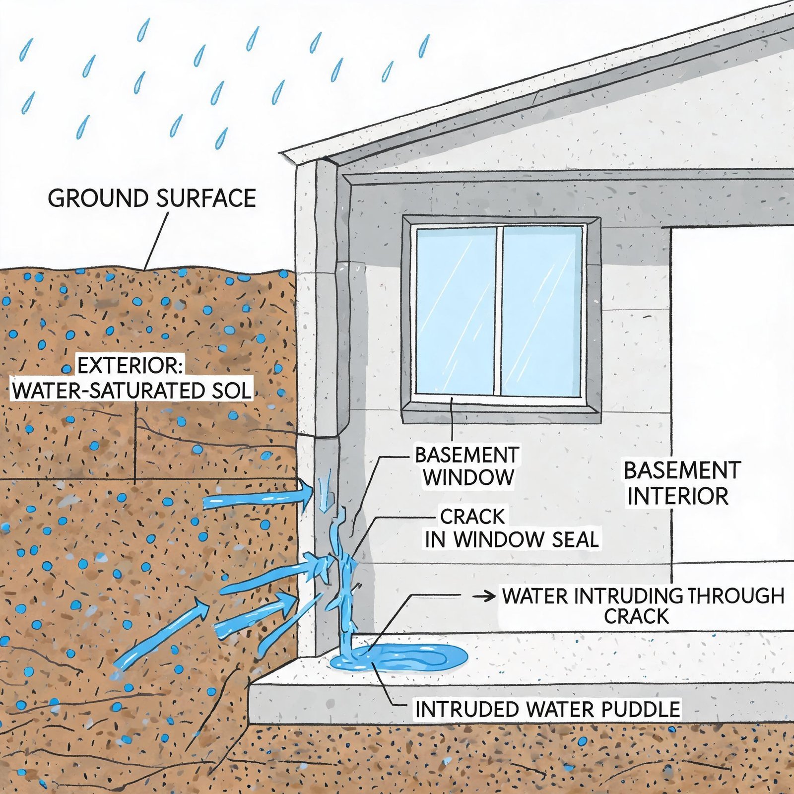cross-section-diagram-of-water-intrusion-through-basement-window-crack