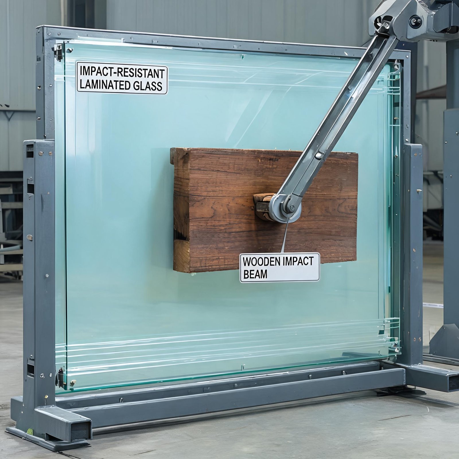 impact-resistant-laminated-glass-testing-with-wooden-beam