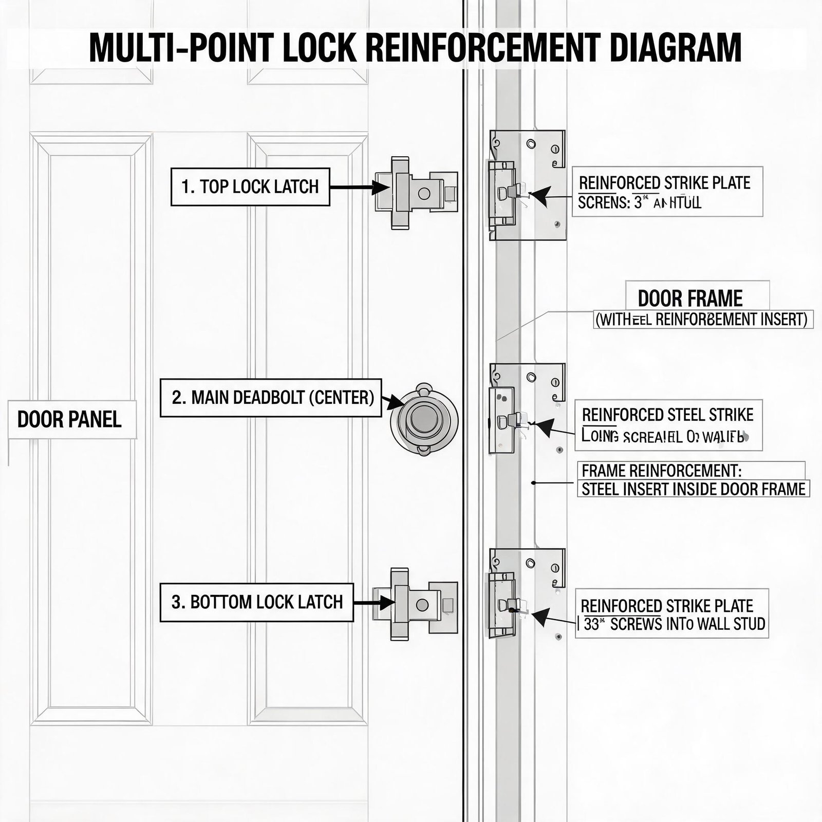 multi-point-lock-installation-reinforcement-diagram