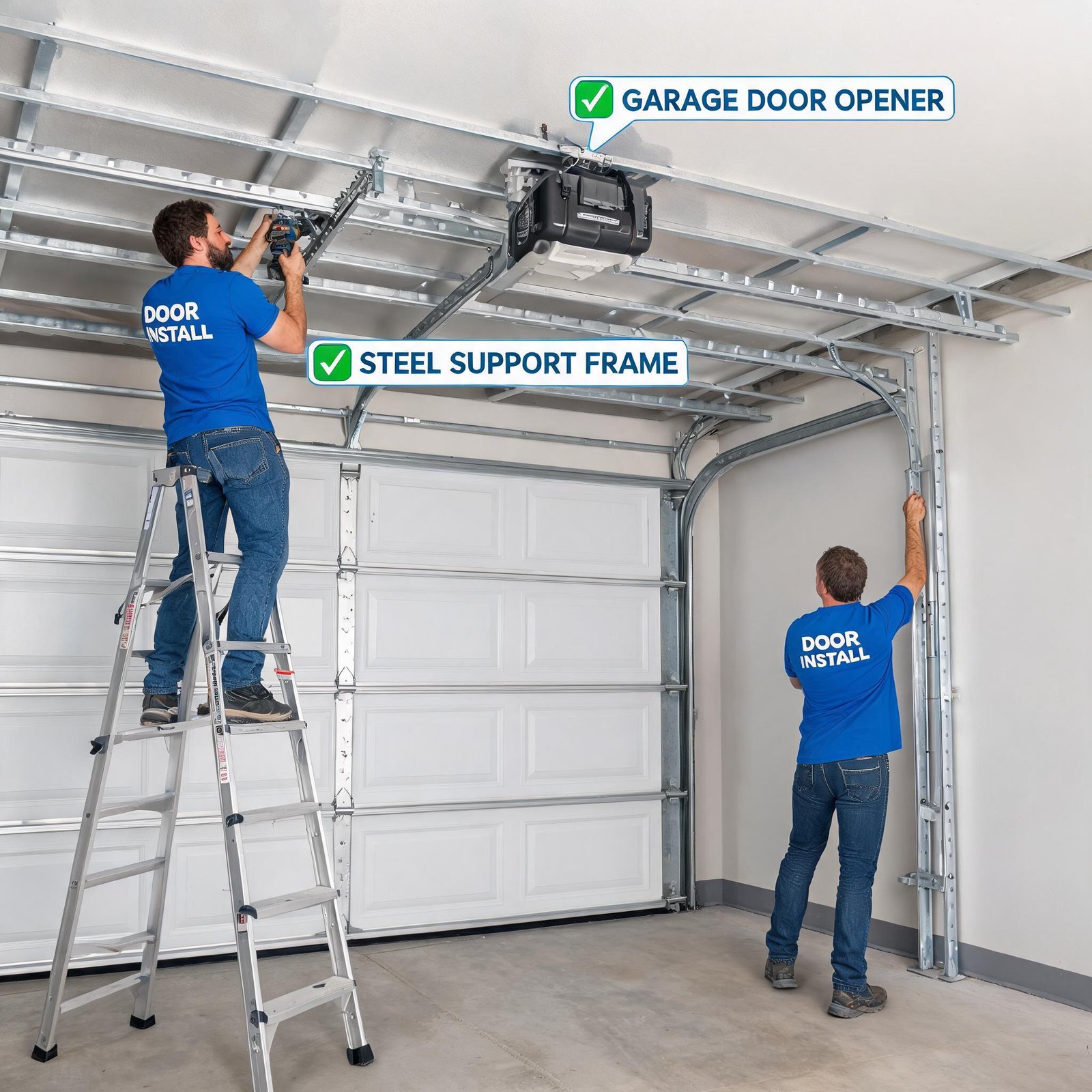 Superwindowhouse Garage door opener installation hack job lag boltsprofessional-garage-door-opener-installation-steel-frame