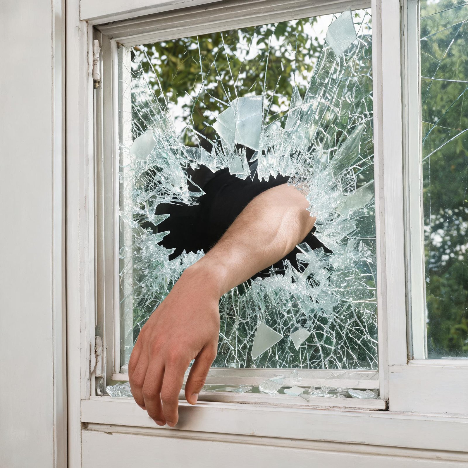 smashed-window-glass-with-reach-through-demonstration