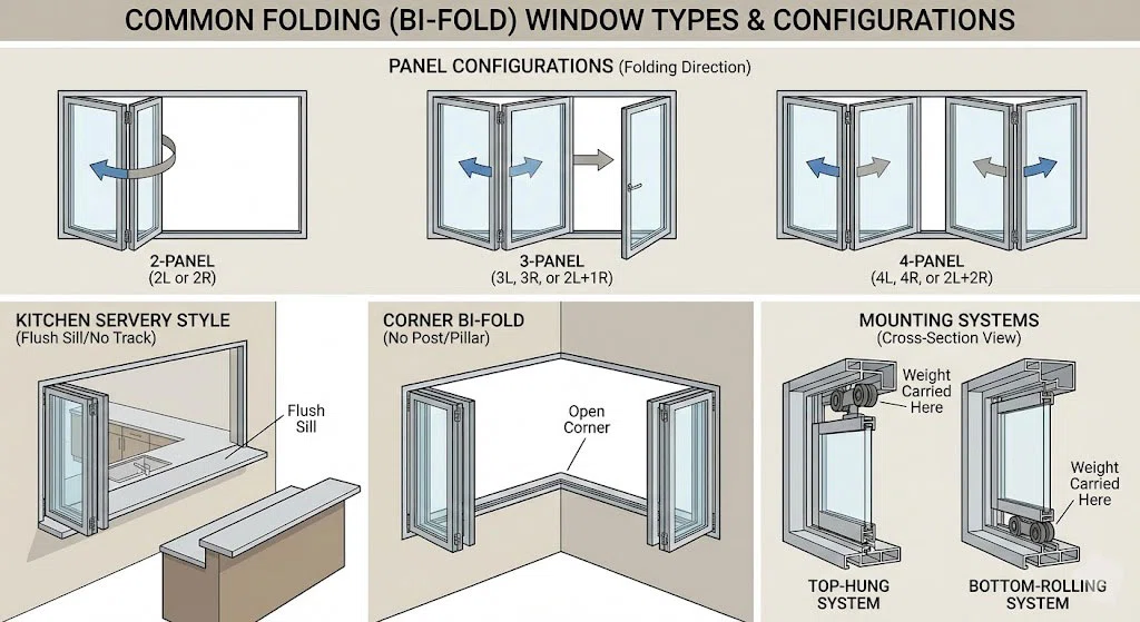 Thread Folding Window Vinyl Folding Pass-Through Windows | Seamless Indoor-Outdoor Flow