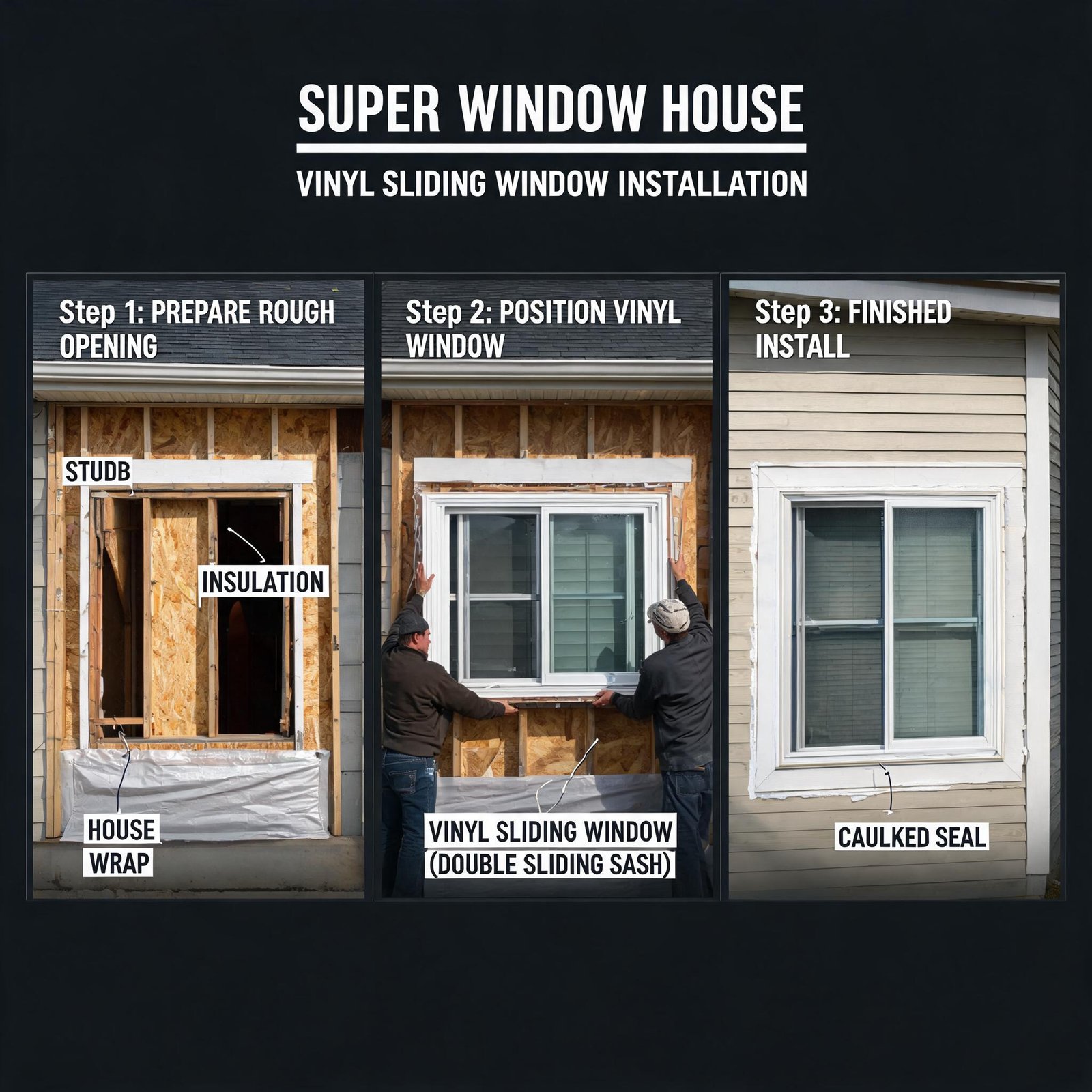 Superwindowhouse DIY Window Heat Blocking Tint Effectiveness Summer Coolingsuperwindowhouse-vinyl-sliding-window-installation-example