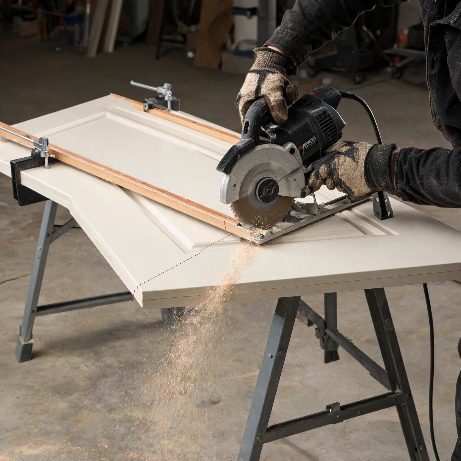 trimming-solid-core-door-slab-with-circular-saw