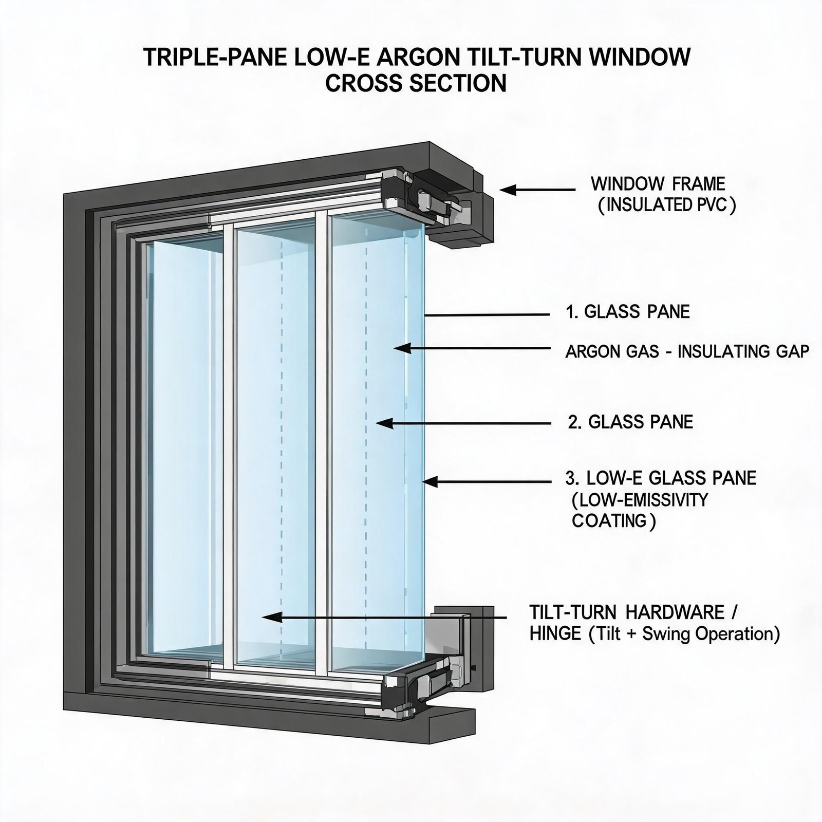 Superwindowhouse What Is a Tilt and Turn Window? How It Works and Operatestriple-pane-low-e-argon-gas-tilt-turn-window-section