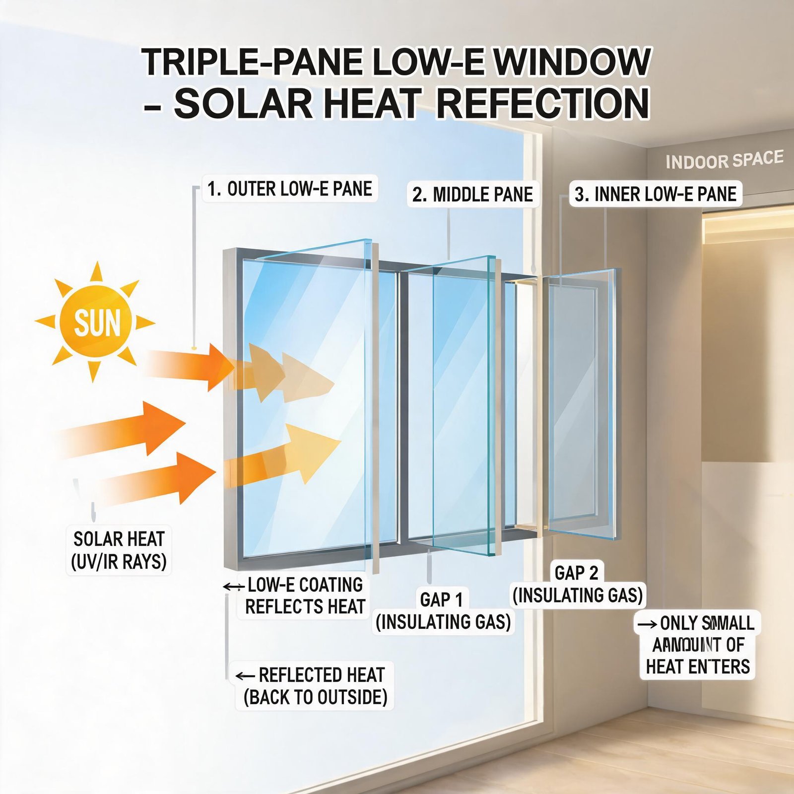 triple-pane-low-e-window-solar-heat-rejection-diagram