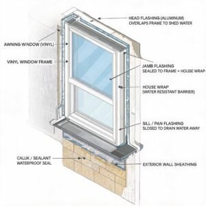Superwindowhouse What Is a Vinyl Awning Window? (Mechanisms & Standard Sizes)vinyl-awning-window-installation-flashing-detail