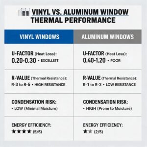 Superwindowhouse Are Vinyl Casement Windows Energy Efficient? (Ratings Explained)vinyl-vs-aluminum-window-thermal-performance-comparison-chart