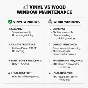 Superwindowhouse What Are the Benefits of Vinyl Single and Double Hung Windows?vinyl-vs-wood-window-maintenance-comparison-chart