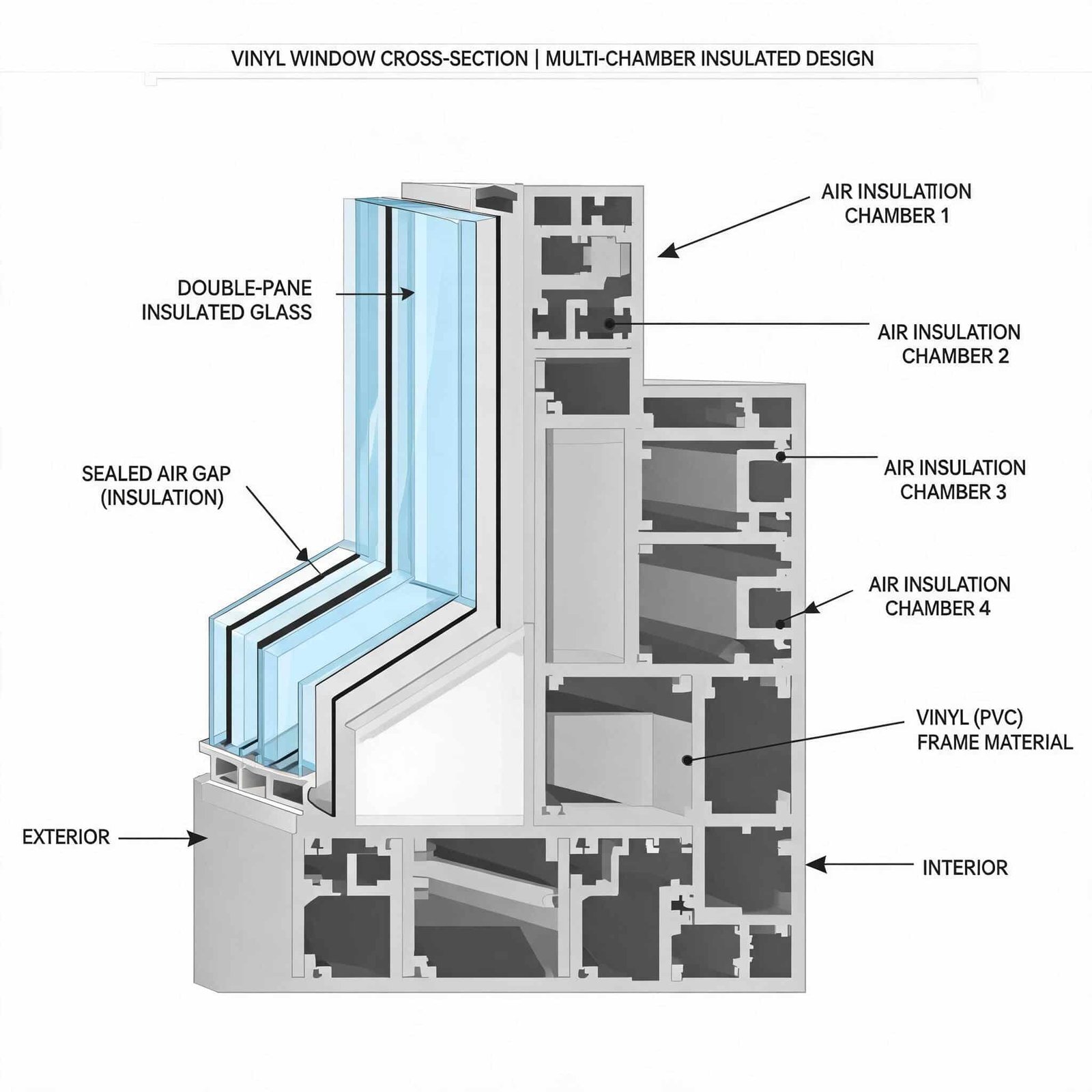 vinyl-window-cross-section-showing-multi-chamber-designfrom door&window factory