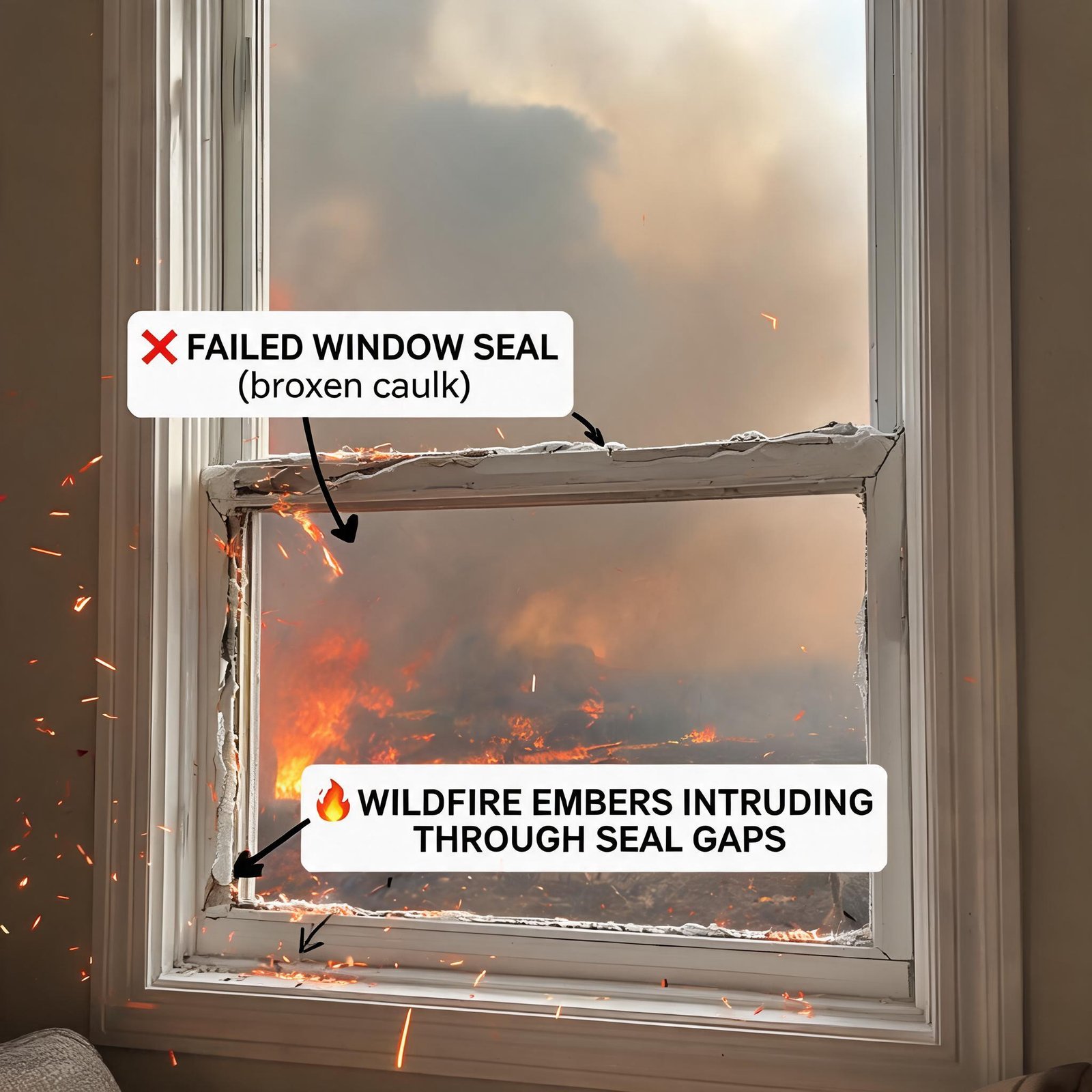 Superwindowhouse fire weather watchwildfire-ember-intrusion-test-window-seal-failure