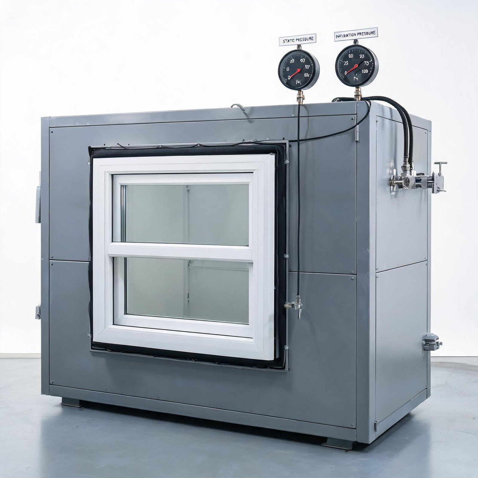 window-air-infiltration-testing-chamber-with-pressure-gauges